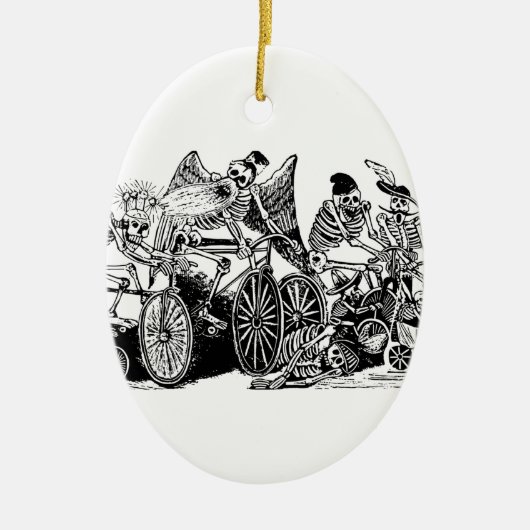 Skeletfietsers van José Guadalupe Posada Keramisch Ornament (Voorkant)