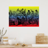 Skeletfietsers van José Guadalupe Posada Poster (Keuken)