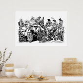 Skeletfietsers van José Guadalupe Posada Poster (Keuken)