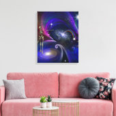 Skeletfiguren in de kosmos canvas afdruk (Insitu (Woonkamer))