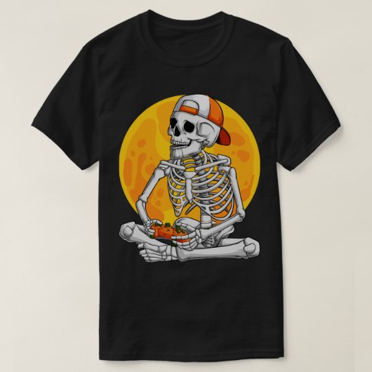 Skeletgamer Video Game Boys Gaming Halloween Co T-shirt (Design voorkant)