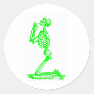 skeletgroen ronde sticker
