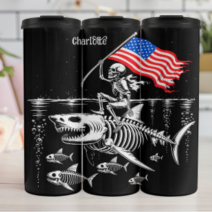 Skelethaai: Patriottische oceaanrit Thermosbeker