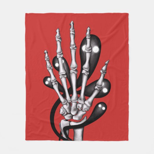 Skelethand met spoken fleece deken (Voorkant)