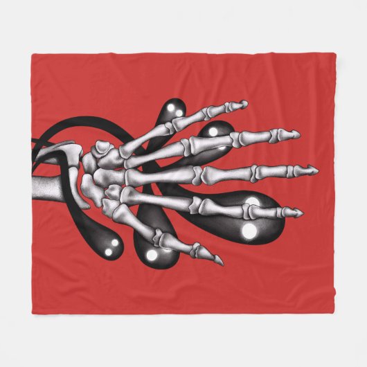 Skelethand met spoken fleece deken (Voorkant (Horizontaal))