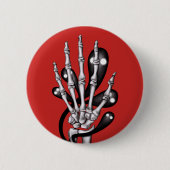 Skelethand met spoken ronde button 5,7 cm (Voorkant)