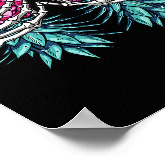 Skelethandbedekking onderaan ananasborst poster (Hoek)