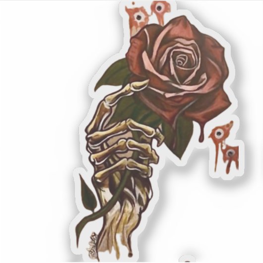 Skelethandbedekking Roos Sticker (Voorkant)