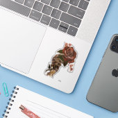 Skelethandbedekking Roos Sticker (Laptop met iPhone)