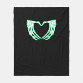 Skelethanden, hart, röntgenkostuum fleece deken (Voorkant)