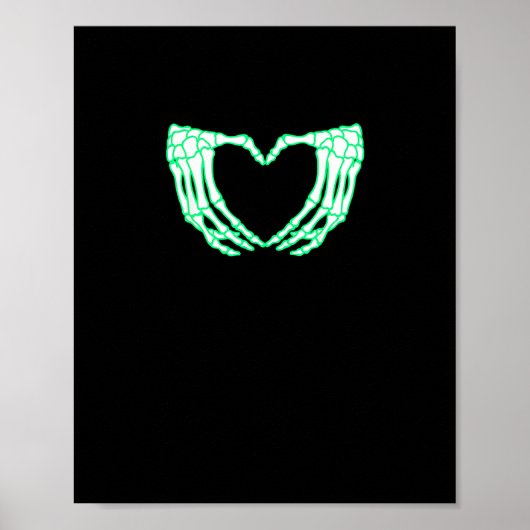 Skelethanden, hart, röntgenkostuum poster (Voorkant)