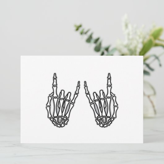 Skelethanden rots en rol kaart (Staand voorkant)