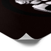 Skelethandje met kreukelige geesten Gothic Poster (Hoek)