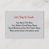 Skelethandje van liefde visitekaartje (Achterkant)