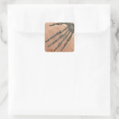 Skelethandje Vierkante Sticker (Tas)