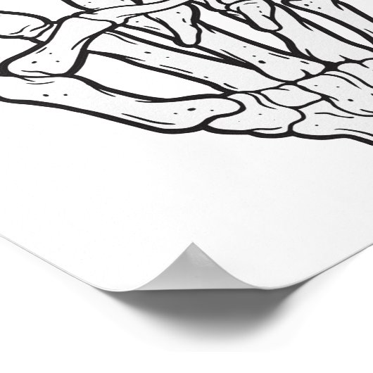 Skelethandtekening vredesbord poster (Hoek)