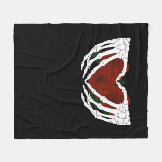 Skelethart Fleece Deken (Voorkant (Horizontaal))