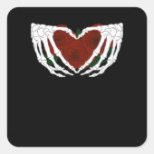 Skelethart Vierkante Sticker (Voorkant)