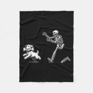 SkeletHond Halloween Skelet Jacht op Hond Fleece Deken