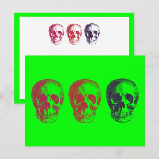 Skelethoofden Briefkaart (Voorkant / Achterkant)