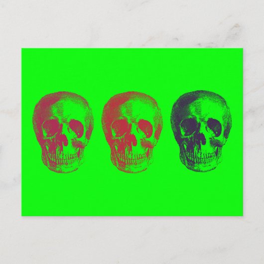 Skelethoofden Briefkaart (Voorkant)