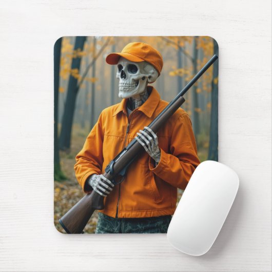 Skeletjager met een geweer muismat (Met muis)