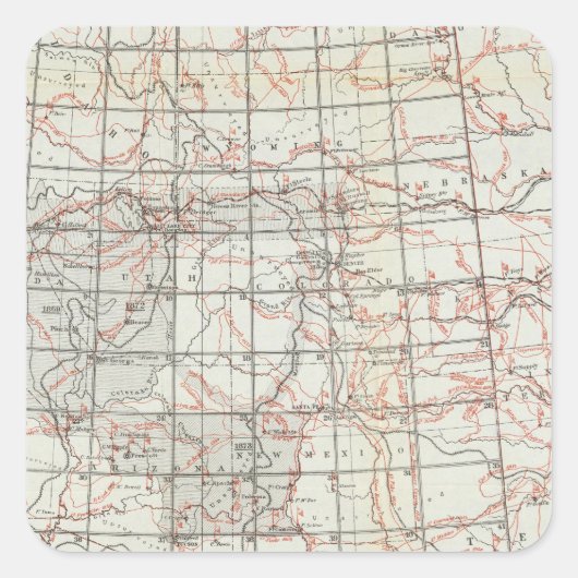 Skeletkaart Vierkante Sticker (Voorkant)