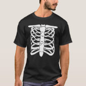 Skeletkap op de borst met gebroken ribbenkooi t-shirt (Voorkant)