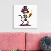Skeletkat Jamboree Canvas Afdruk (Insitu (Woonkamer))