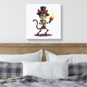 Skeletkat Jamboree Canvas Afdruk (Insitu (Slaapkamer))