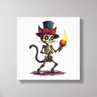 Skeletkat Jamboree Canvas Afdruk
