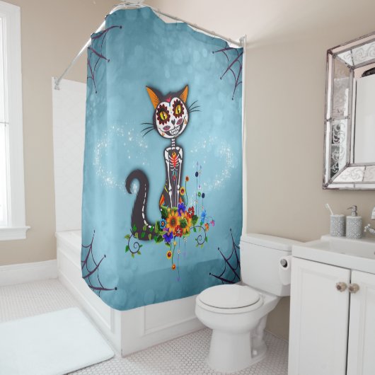 Skeletkatje Douchegordijn (In situ)