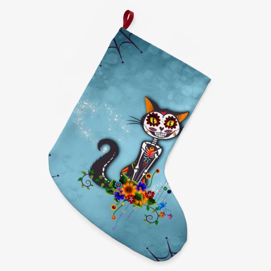 Skeletkatje Grote Kerstsok (Voorkant (Hangend))