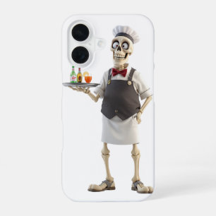 Skeletkelner Chef Dranken Phonehoesje iPhone 16 Hoesje