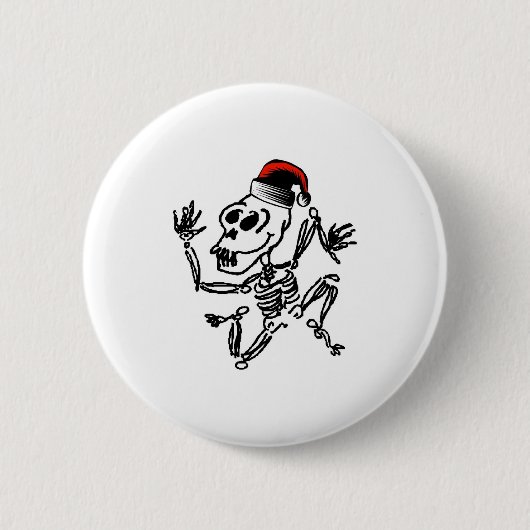 Skeletkerstmis Ronde Button 5,7 Cm (Voorkant)