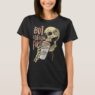 Skeletkoffie Drink Funny Skull Drink Koffie T-shirt