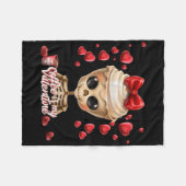Skeletkoffie is mijn Valentijn Funny Valentines D Fleece Deken (Voorkant (Horizontaal))