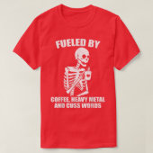 Skeletkoffie Zware metalen koffie T-shirt (Design voorkant)