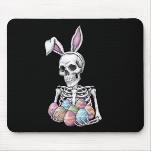 Skeletkonijn met paaseieren grappig konijn muismat