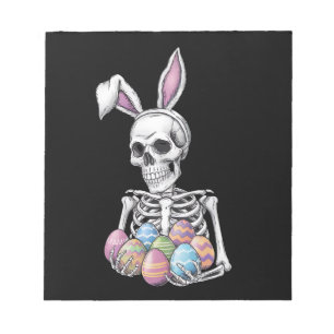 Skeletkonijn met paaseieren grappig konijn notitieblok