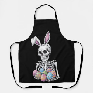 Skeletkonijn met paaseieren grappig konijn schort