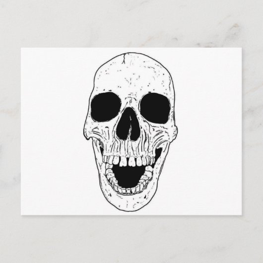 Skeletkop Briefkaart (Voorkant)
