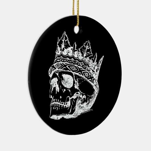 Skeletkop met een Kroon op een Keramisch Ornament (Rechts)