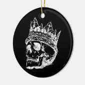 Skeletkop met een Kroon op een Keramisch Ornament (Links)