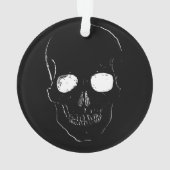 Skeletkop met gloeiende ogen op een ornament (achterkant)