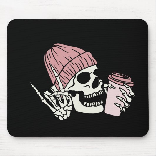 Skeletkop met Pet op een Muismat (Voorkant)