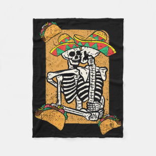 Skeletkoppel Cinco de Mayo Mexicaans Pet Taco Fleece Deken