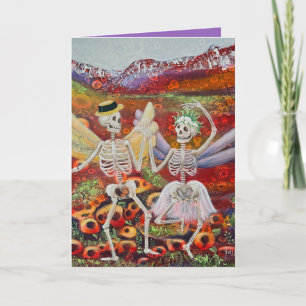 Skeletkoppel Griezelfilmromance Kaart