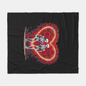 Skeletkoppel houdt handen in een hart van Ro Fleece Deken (Voorkant (Horizontaal))