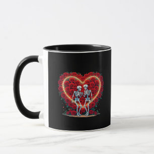 Skeletkoppel houdt handen in een hart van Ro Mok